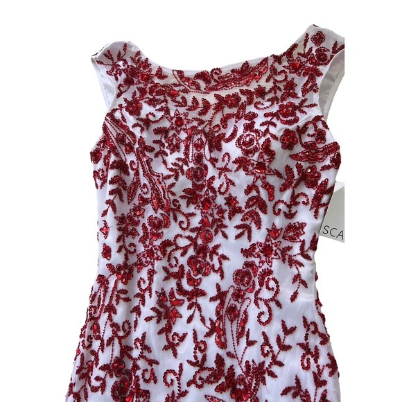 Scala #48449 Dress Womens Sz 12 Beaded Sequin Long Gown Formal Beeta Grover - Picture 5 of 5